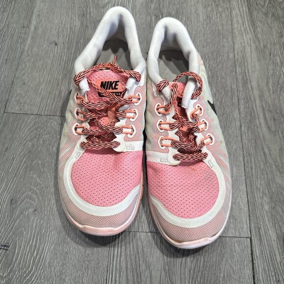 Nike Free 5.0 GS Running Shoes Size 5y/Womens 6.5 Lava Pink Pow 725114-100 - Picture 2 of 10